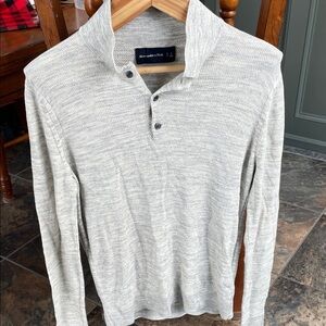 Abercrombie & Fitch Light Gray Button-Up Sweater